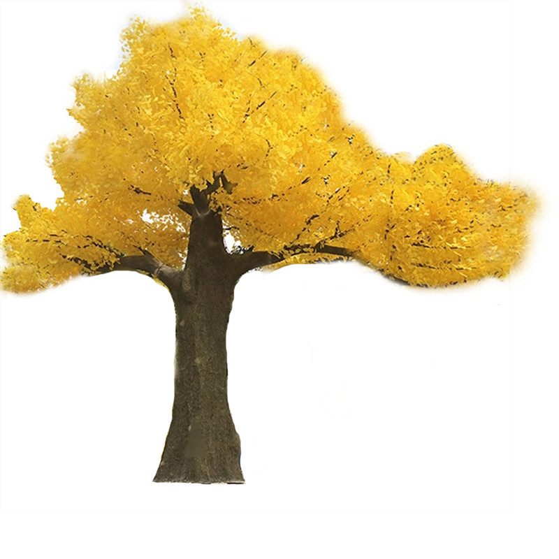 High Simulation Artificial Ginkgo Tree , Fake Tree Decor Fiberglass Material
