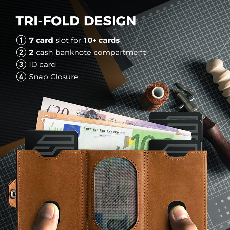 Multifunctional Large Capacity Slim Rfid Blocking Mens Wallet with Credit Card Slots