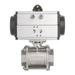 Stainless Steel CF8m Female Thread 1 prime prime 3PC Full Port Pneumatic Ball