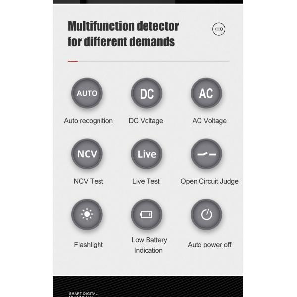 HT122 Digital Pen Type Multimeter DC AC Voltage Tester Smart Multi-meter NCV Phase Sequence Auto Ranging Multimetre