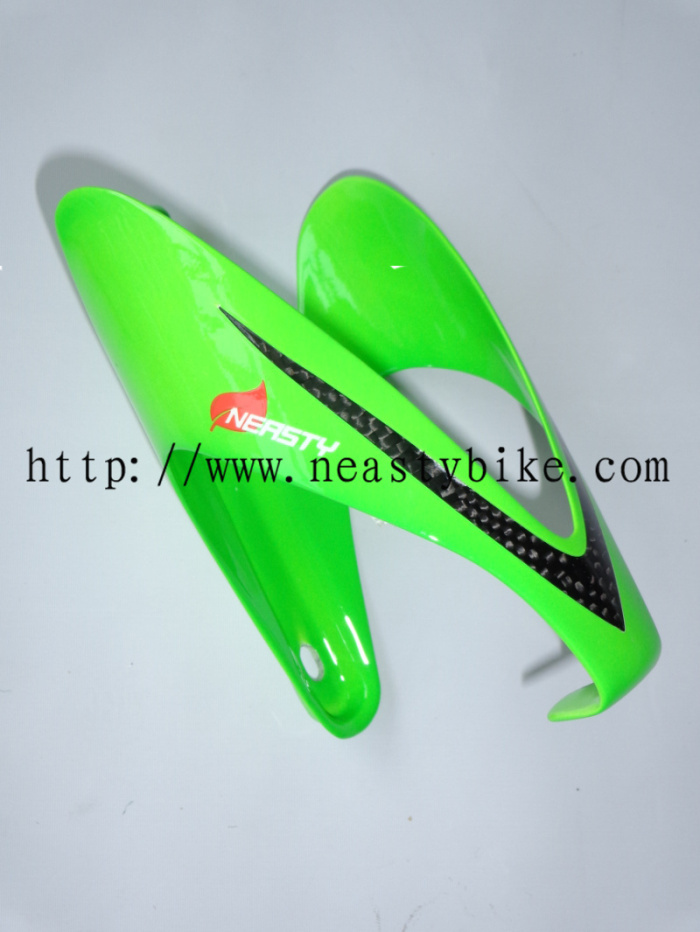 NT-BC1008 Cycling Green and Decal Carbon Fiber Bottle Cage