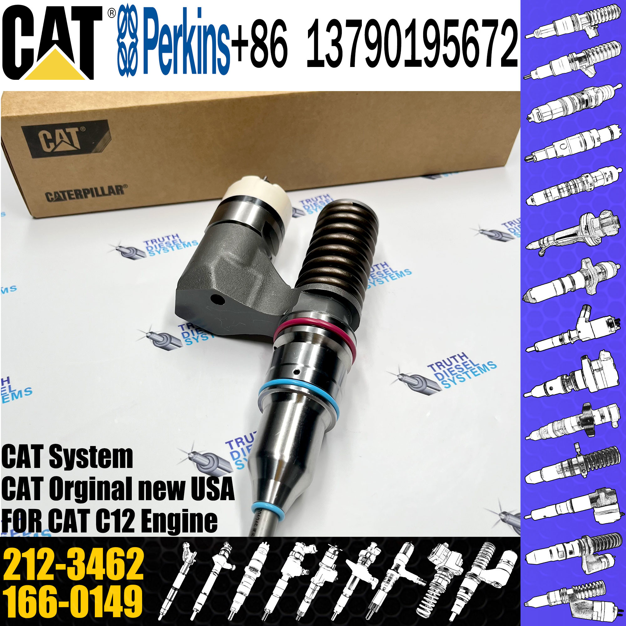 Fuel injector Assembly 212-3460 10R-1256 10R-0960 10R-1003 317-5278 212-3462 For CAT C12