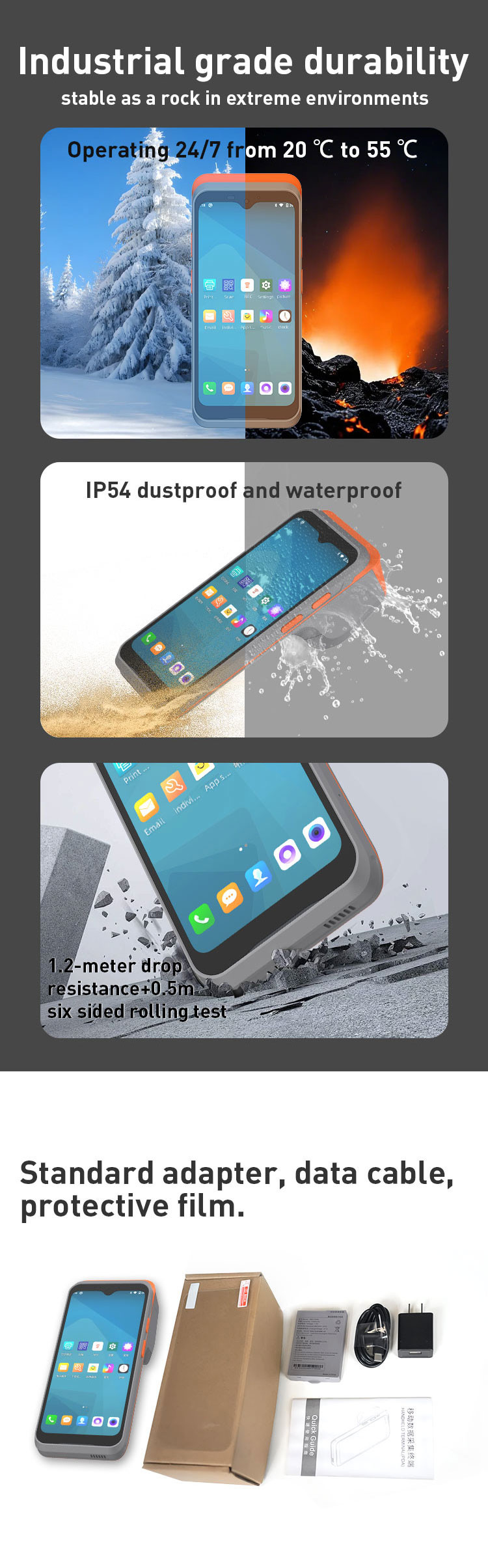 Professional Android Handheld PDA for Roadside Parking Payment – Integrated 58mm Printer & 2D Barcode Scanner