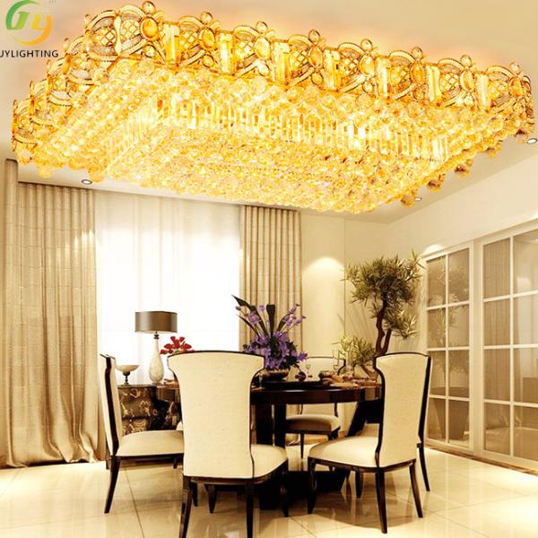 Hotel Chandelier Ceiling Lamp Durable Crystal Pendant Light For Elegant Living