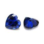 Gems Loose Gemstone Heart Cut 3x3mm To 10x10mm 33# 34# Blue Sapphire Synthetic