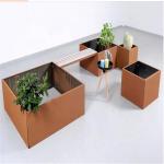 Rectangular Flower Pot Garden Metal Ornaments Corten Plant Pots 1000mm Long