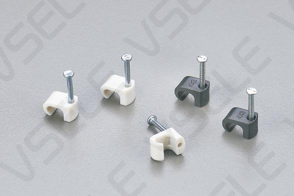 Wire Fastener Circle Cable Clips Square White Clamp Holder Fasten Wall Insert