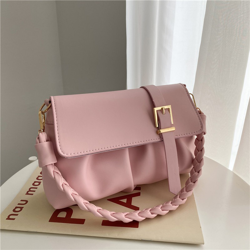 High Qualtiy Style Fold Fashion Weave Crossbody Girls Leather Chains For Women's Bags