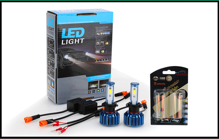 COB Chip Car LED Headlights C2- H4 9004 9007 H13 For Offroad SUV 3200 Lumens