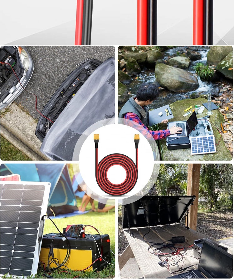 10AWG 12AWG Male to Female XT60 XT60H Connector Extension Adapter Cable for RC Battery Power Station Solar Panel