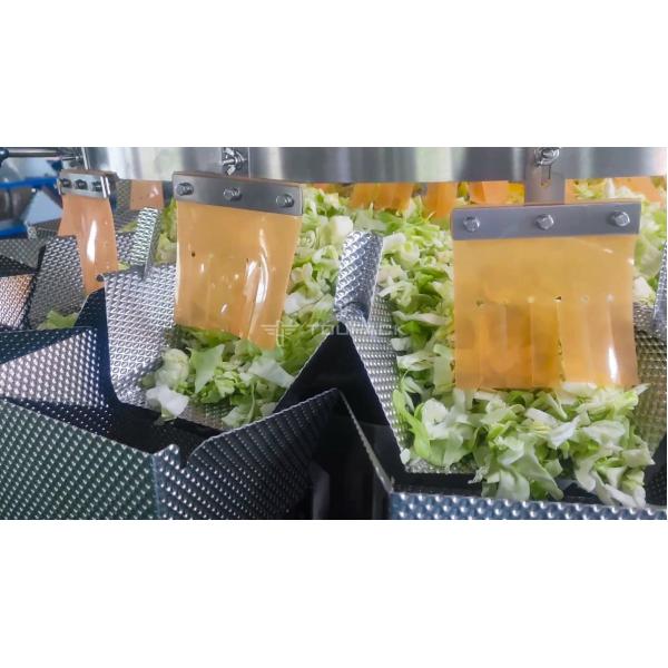 100-3000g Fruit Salad Weighing Packing Machine With 14 Head Weigher 60P/M