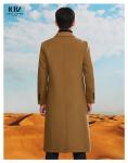 Men's Regular Winter Coat for Thick Europe And America Long Wool Trench Slim Fit