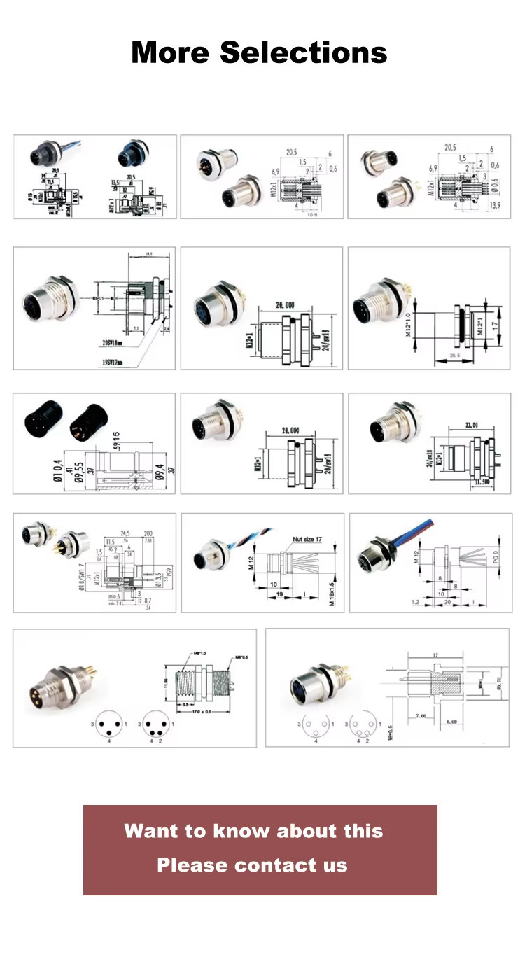 Factory Direct Sales M5 M8 M9 M12 M16 M23 IP67 Waterproof Shielding Low Cost Fast Delivery Circular Industrial Equipment Connectors