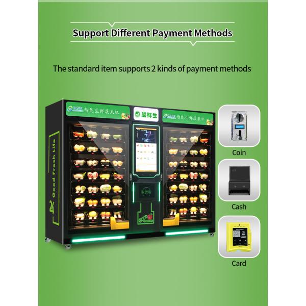XYZ Custom Touch Screen Self Two Big Cabinet Refrigerated Fresh Salad Vegetable Egg Sandwich Vending Machine for Foods