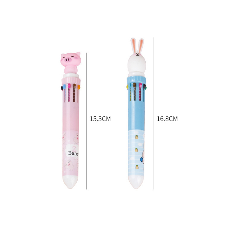 Office School Red Ink 6 Color Ballpoint Pen Cartoon Design Creative Hand Account Pen