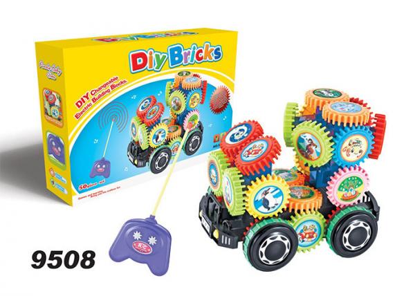 Quality Remote Control DIY Children's Toys Building Bricks With Music And Gear Rotation for sale