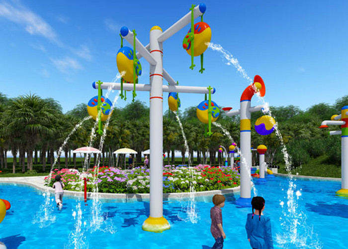 Hotels Aquapark Splash Pad Water Spray Zone Equipment With Smooth Joints