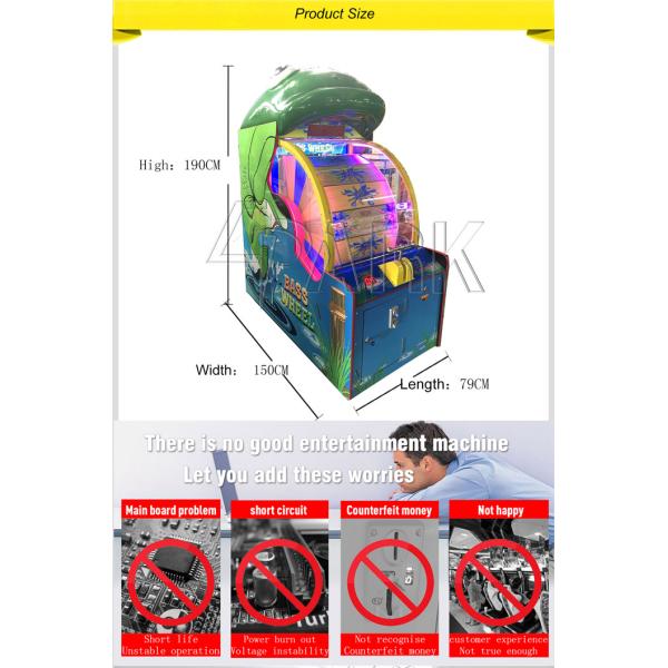 Attractive Bass Wheel Coin Operated Arcade Machines For Kids And Adult