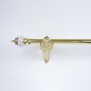 Wholesale Aluminum Golden 25mm Iron Curtain Rod Capped Glass Finial With Double Bracket from china suppliers