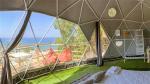 7m Geodesic Glamping Dome Tent Hotels PVC Cover With Insulations Facility