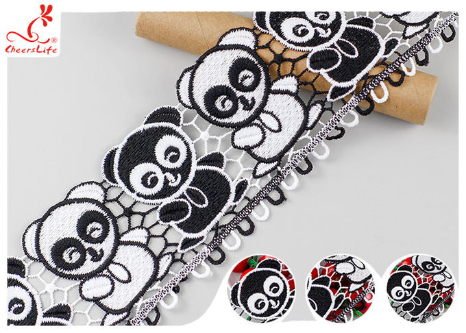 Multi Color Silk Lace Trim With Panda Lace High Color Fastness