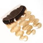 Color 1B/613 Ombre Mixed Color Brazilian Hair 13inch by 4inch Ear To Ear Lace