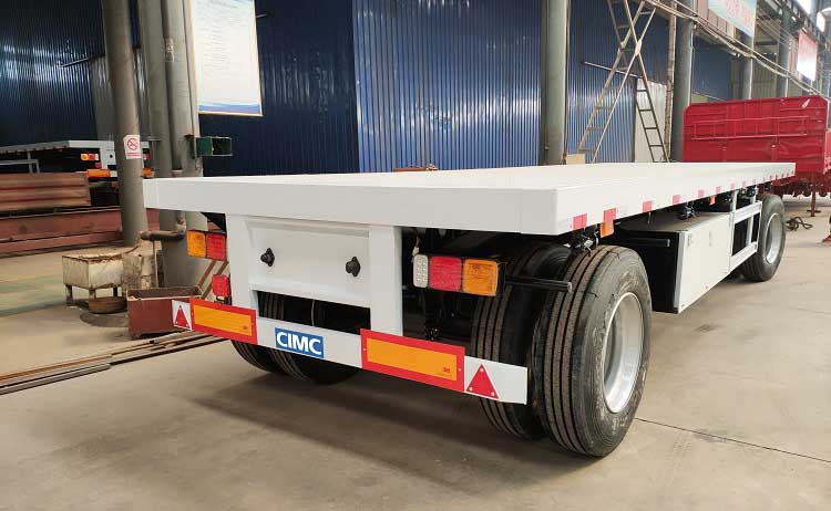 30 Tonne 20ft Container Flat Deck Full Drawbar Trailer for Sale
