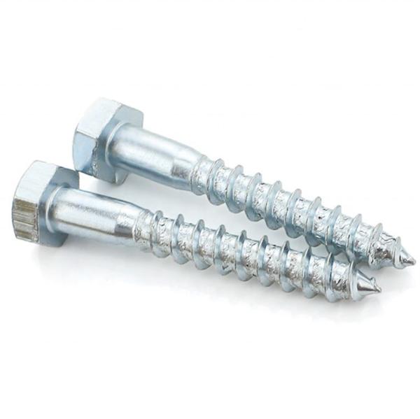 304 Stainless Steel 5mm Din571 Galvanized Hexagonal Wooden Tooth Screw for Wood
