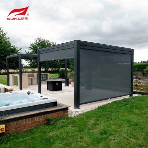 Wholesale Motorized Outdoor Aluminium Louvered Roof Pergola With Drainage System And Side Screen from china suppliers