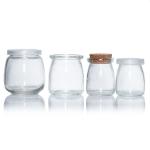 Wide Mouth Glass Pudding Jar Empty Clear Kitchen Yogurt Jam Honey Mousse