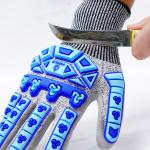 13 Gauge HPPE Impact Protection Tpr Gloves With Pu Palm Coating Cut Abrasion