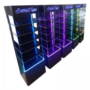 China Hot Selling Floor mounted Top Acrylic Display Rack LED Display Stand for E products on sale