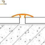 Matt Light Gold Flooring Threshold Strips , Metal Floor Trim 2500mm Length