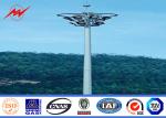 Golden Color 15m Welding High Mast Lighting Poles For Airport / School / Villas
