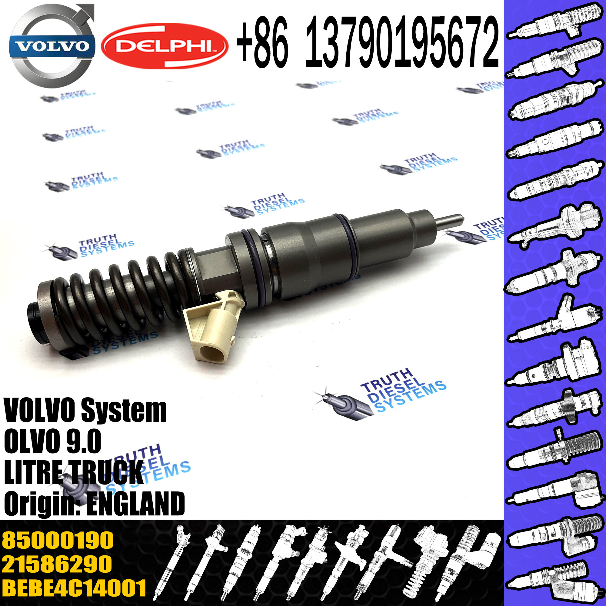 Diesel Inyector Fuel Unit Injector BEBE4C03101 For VOL TRUCK Parts 21586290 85000190