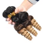 Loose Wave Blonde Ombre Remy Hair Extensions Soft And Clean 1b/4/27 Color