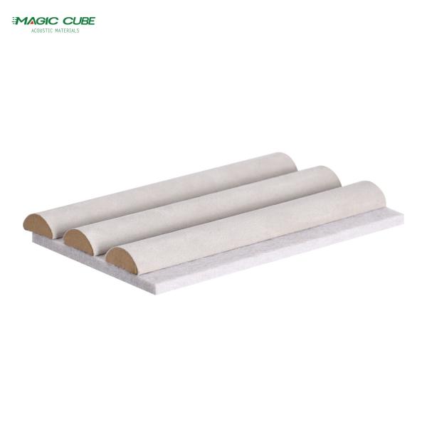 Acoustic Wooden Slat Panels Featuring A Luxurious Suede Finish For Sound