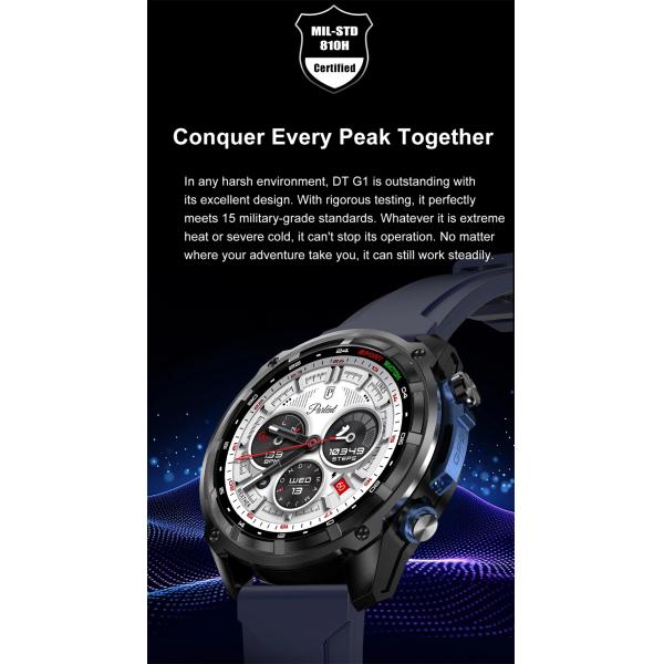 Watch DT G1 Multifunctional BT Call Sports Watch GPS Track Compass 5ATM Waterproof Heart Rate Fitness