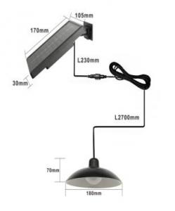 Wholesale Classic Solar Hanging Light 1 light light φ18x7cm solar panel 17x10.5x3cm ABS Black 29pcs SMD 2835 from china suppliers