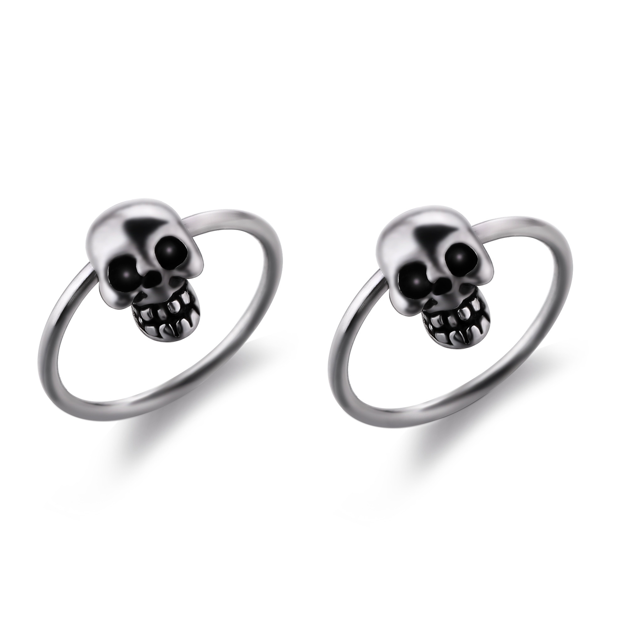 Fancy punk style skull nose ring stainless steel body piercing jewelry