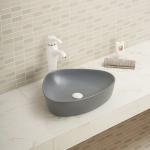 Polished Surface Counter Top Bathroom Sink White And Black Color Triangle