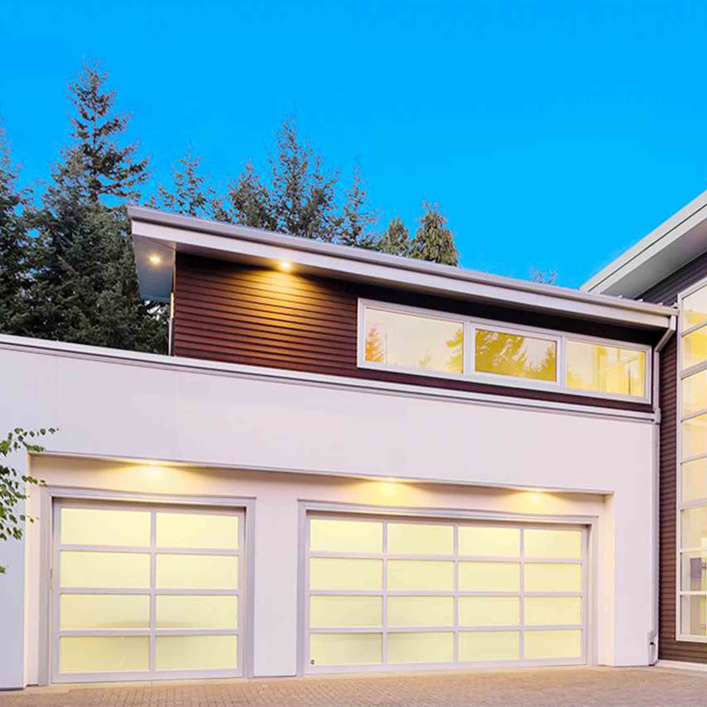 Residential Full View Glass Garage Doors motorized / manual operation