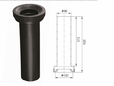 Sealed Rubber Black PP Pipe Is Used For The Concealed Water Tank In Modern Bathroom Toilets, For Direct Drainage Of Sewage.