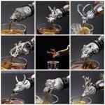 Custom Animal Metal Wine Pourer With Zinc Alloy Stainless Steel Material