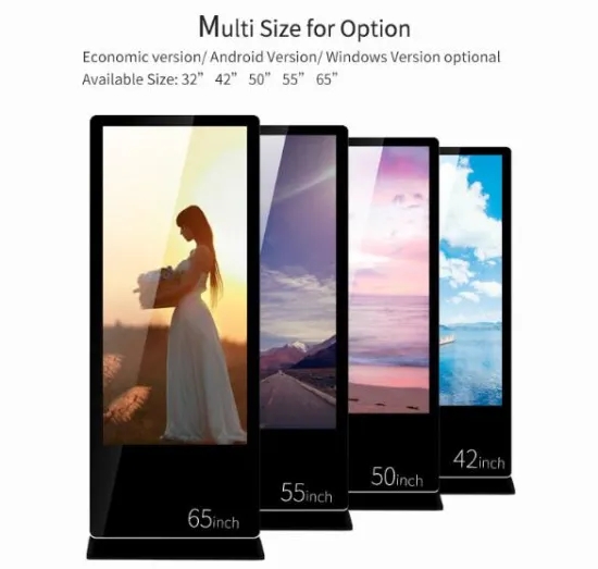 Commercial 55'' Floor Standing Digital Signage 50,000 Hours Life Time