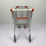 Regular Russian Style Supermarket Grocery Shopping Cart 125L With PU Wheels