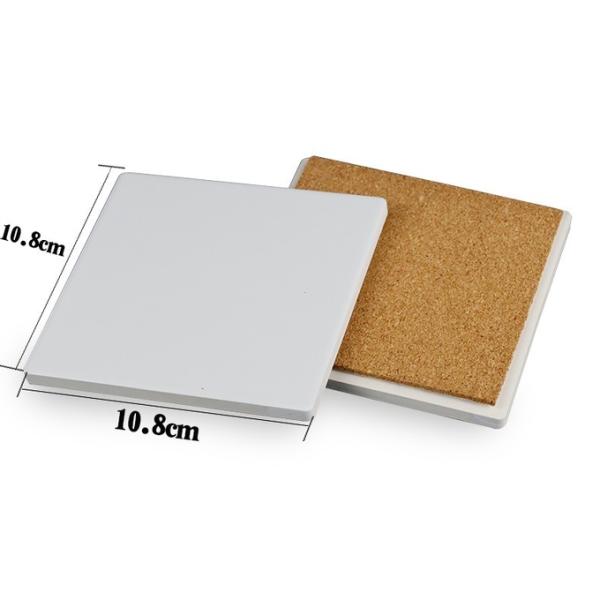 Square White Coated Ceramic Coasters For Sublimation Custom Printed Ceramic Coasters