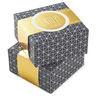 4" Gray Geometric 2 Pack Rigid Packaging Box With Gold Bands