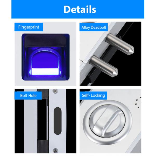 Smart Apartment Glass Door Lock Support Password Fingerprint 188mm * 111mm
