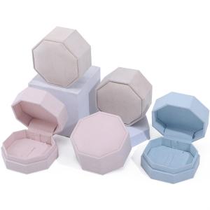 Wholesale 7.5*7.5cm Velvet Jewelry Box for Custom Logo Necklace and Ring Set Display Travel from china suppliers